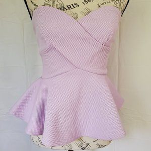 NWOT TOBI STRAPLESS STRETCH PEPLUM TEXTURED TOP